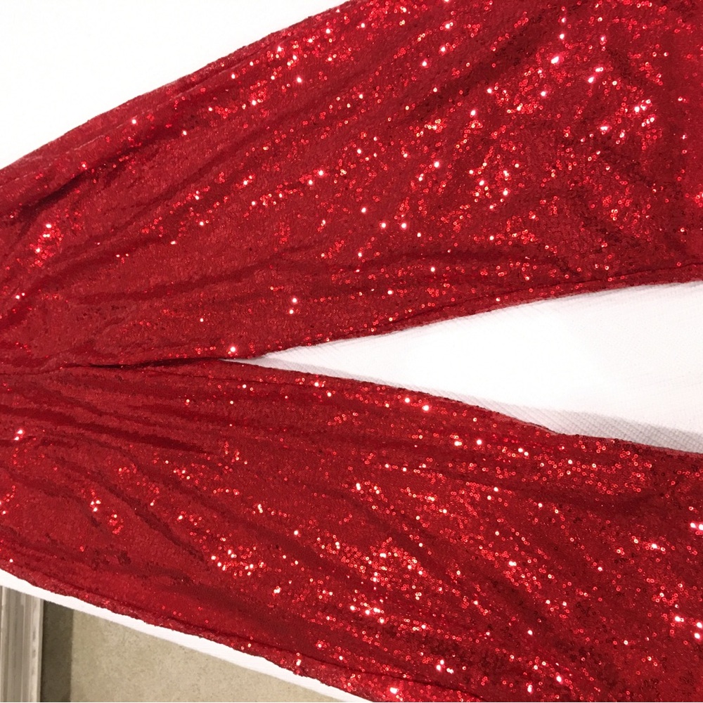 Simply Southern Red Sequined Jumpsuit Pants